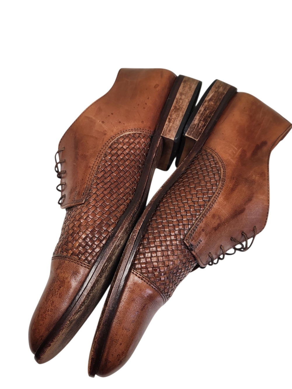 Nordstrom Leather ITALY Dress Shoes Oxford Derby Cap Toe Woven Men's Size 10.5 M - Picture 10 of 11
